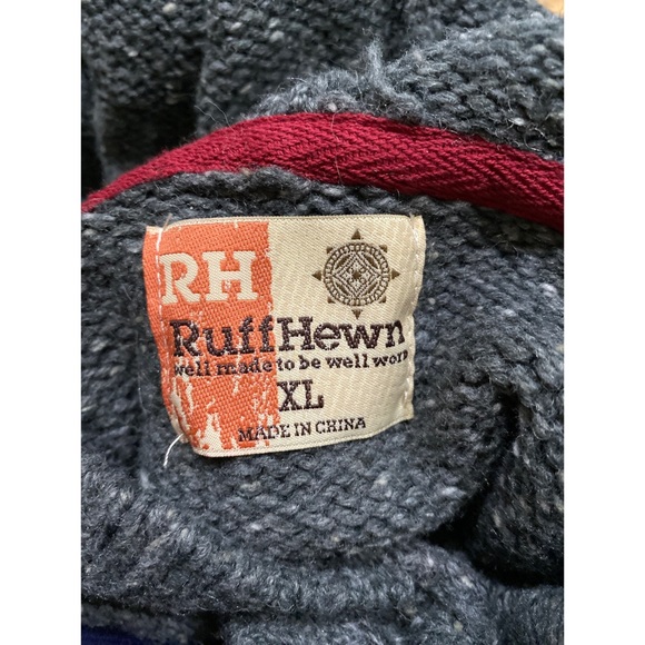 Ruff Hewn Marled Charcoal Gray Hooded Sweater - Picture 11 of 11